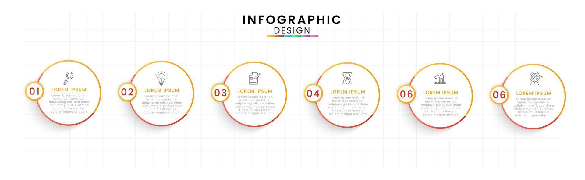 Infographic template for business. Timeline concept with 6 steps. vector