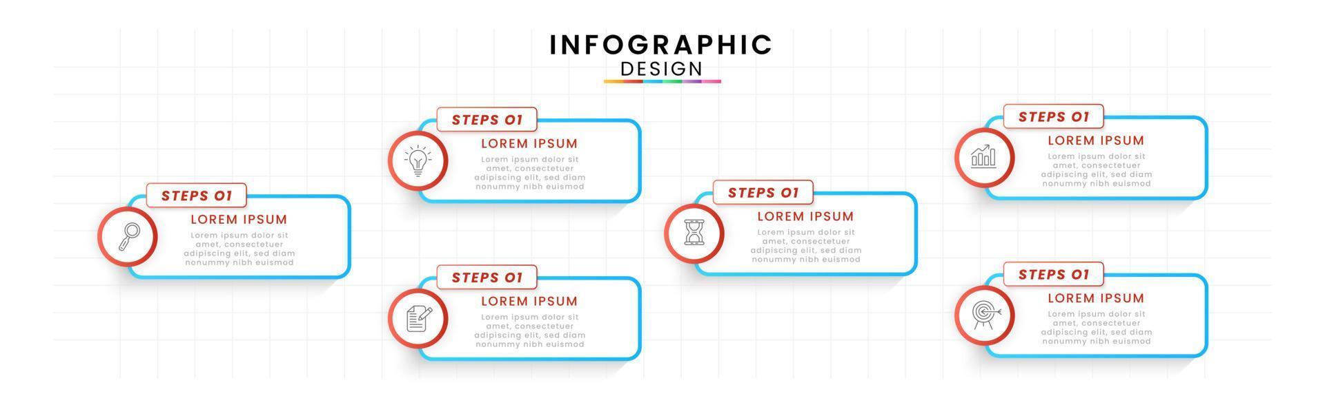 Infographic template for business. Timeline concept with 6 steps. vector