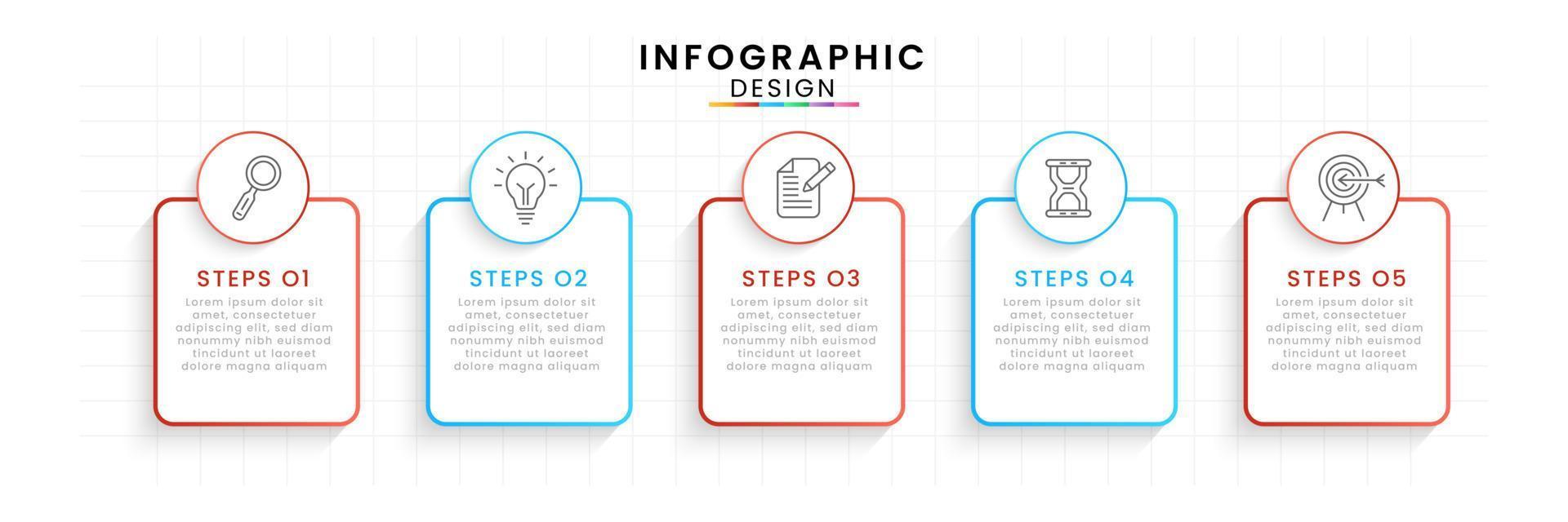 Infographic template for business. Timeline concept with 5 steps. vector