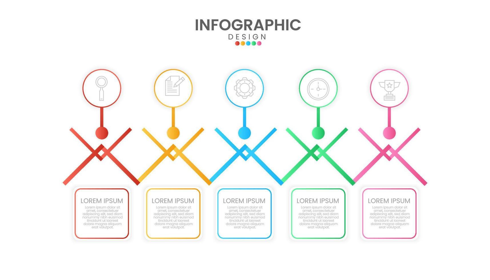 Infographic timeline design template. Business concept with 5 options, Colorful diagram timeline and schedule. Infographic design vector and marketing.