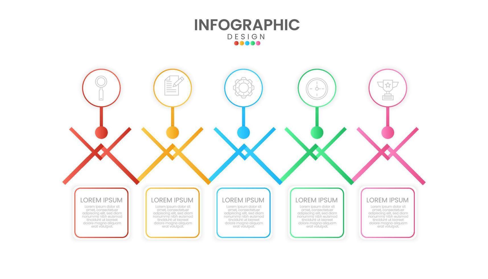 Infographic timeline design template. Business concept with 5 options, Colorful diagram timeline and schedule. Infographic design vector and marketing.