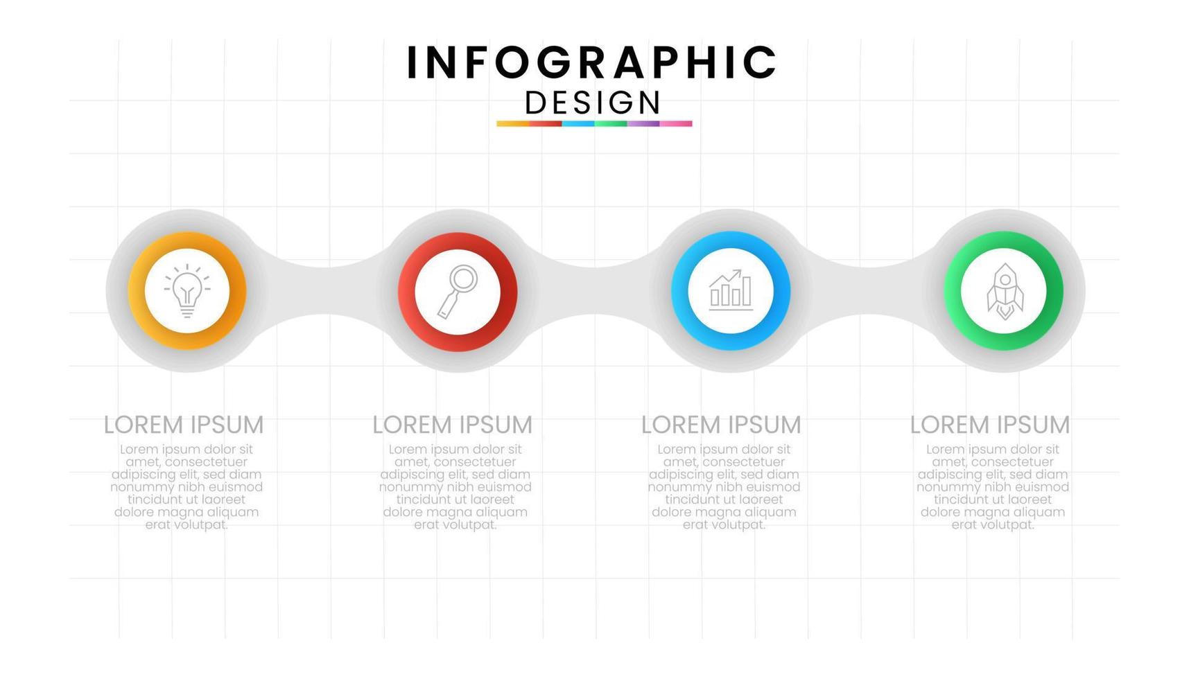 Business data process chart concept. Circle infographic icons designed for modern template background vector