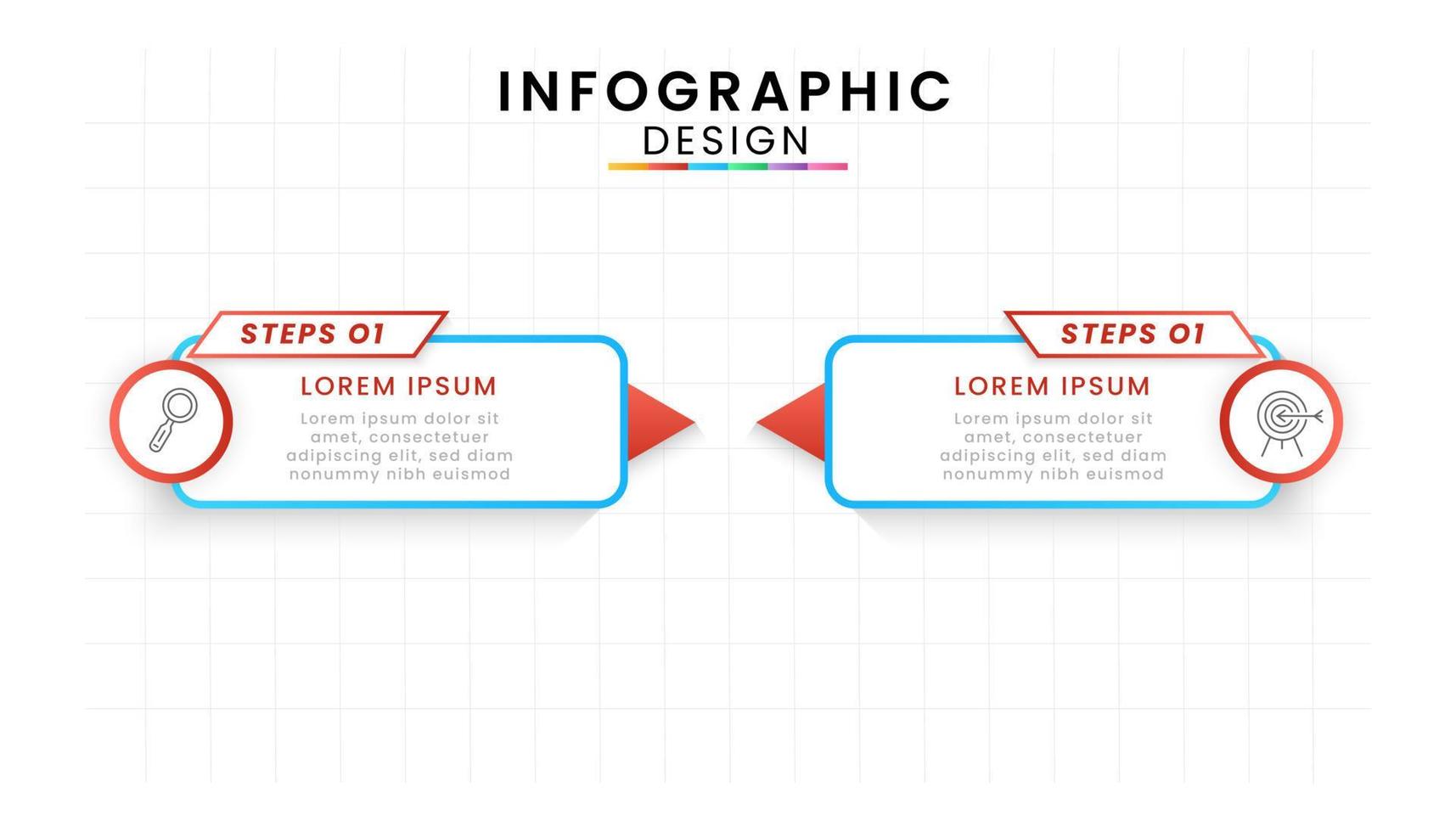 Infographic template for business. Timeline concept with 2 steps. vector