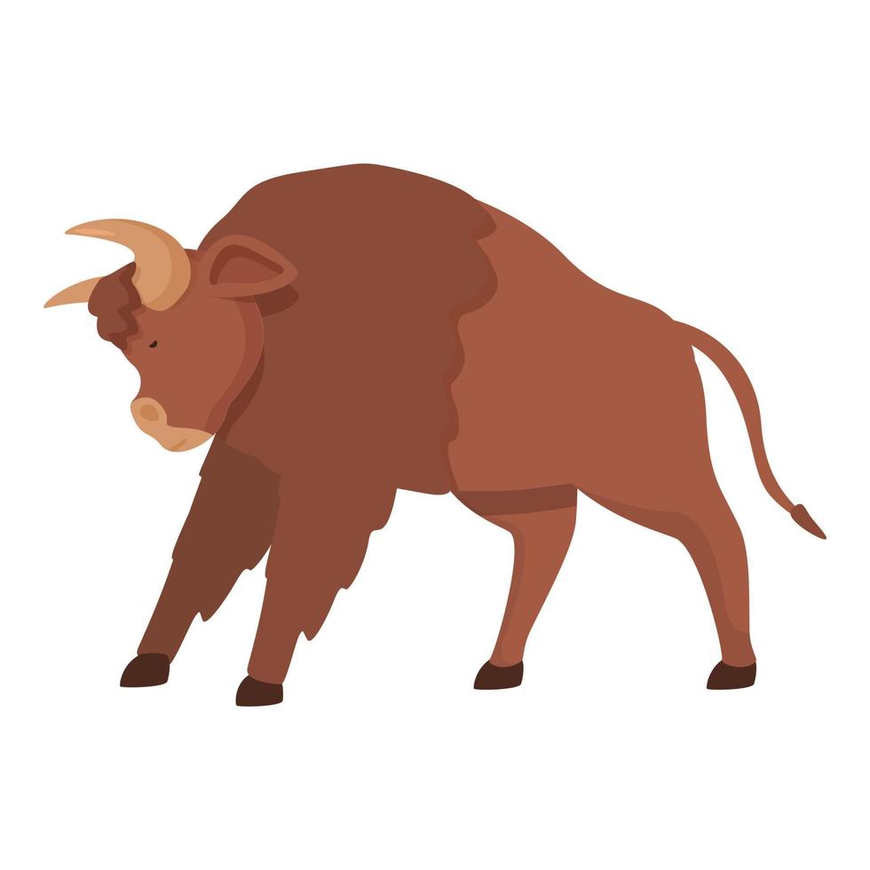 mamífero bisonte icono dibujos animados vector. animal toro vector