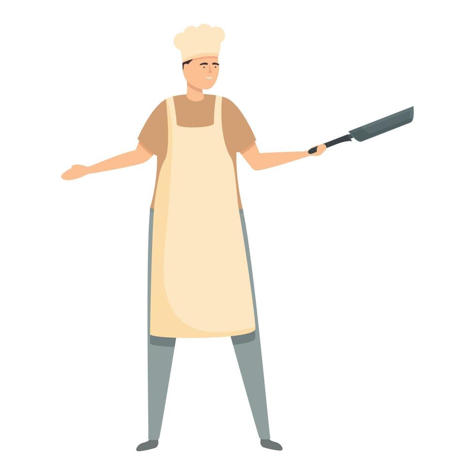 freír pan cocinar icono dibujos animados vector. mujer comida vector