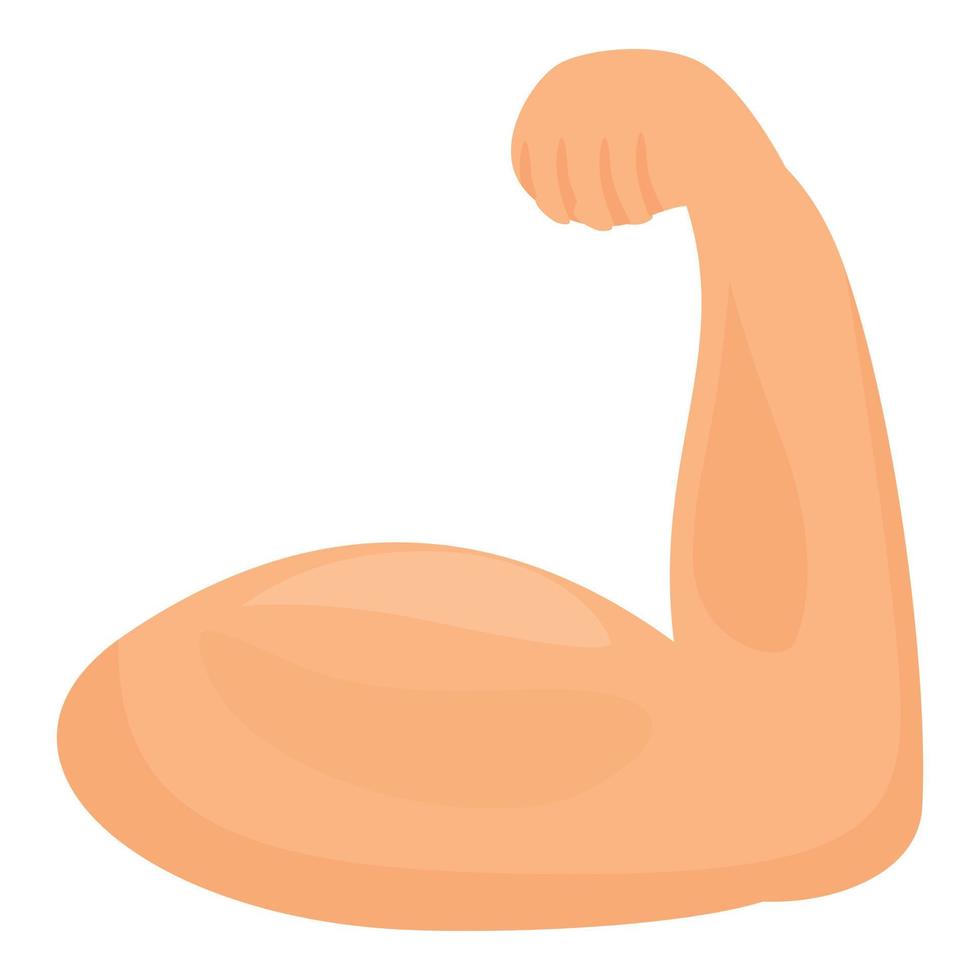 Flex bicep icon cartoon vector. Strong muscular vector