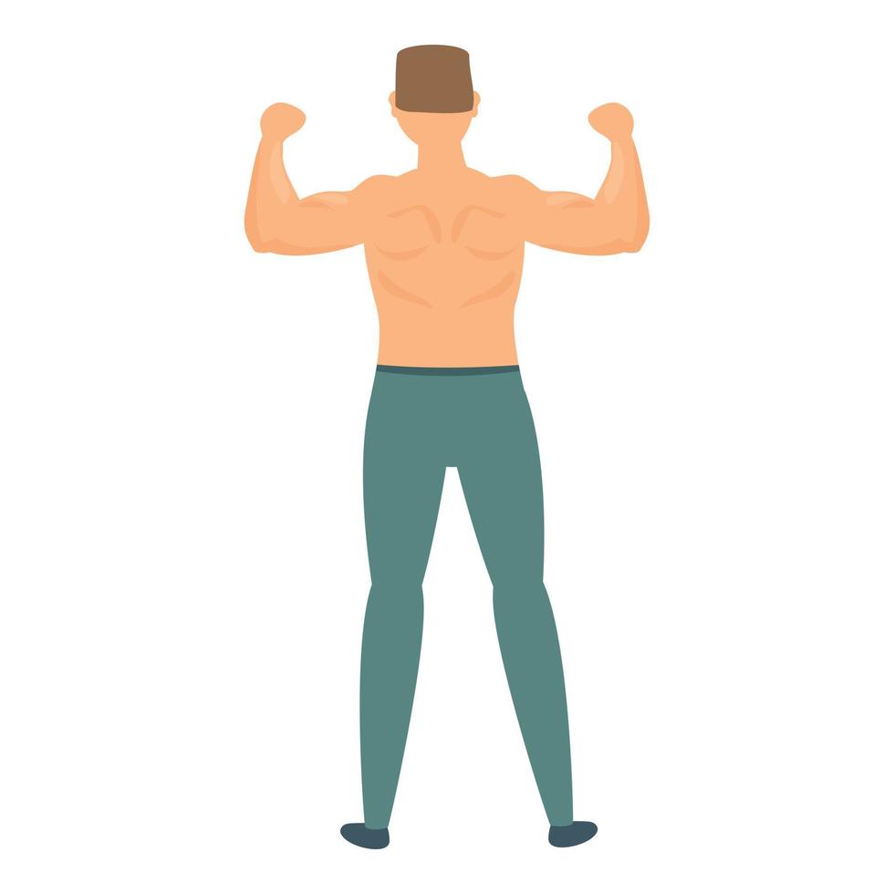 Muscle man icon cartoon vector. Strong arm vector