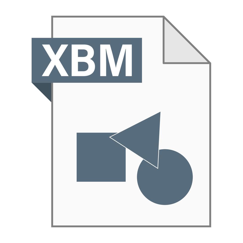 Modern flat design of XBM file icon for web vector