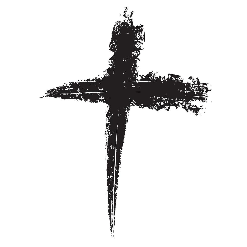 Grunge black cross, good for your graphic design resources. vector