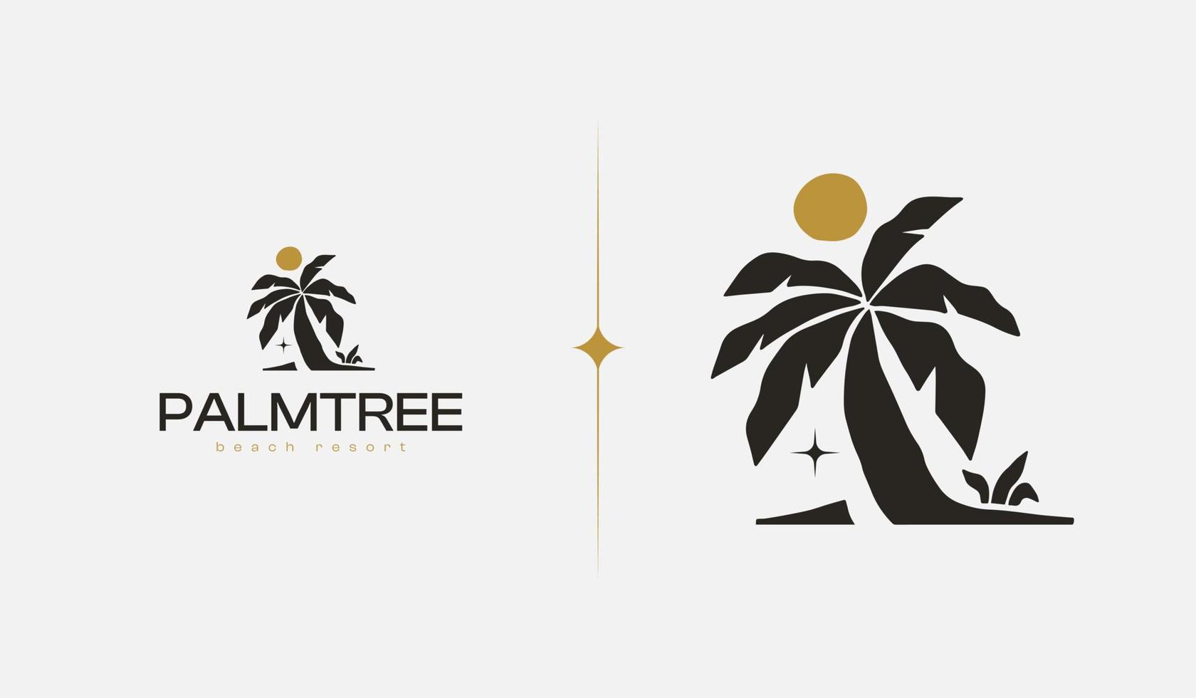 Palm Tree Summer Tropical monoline. Universal creative premium symbol. Vector sign icon logo template. Vector illustration