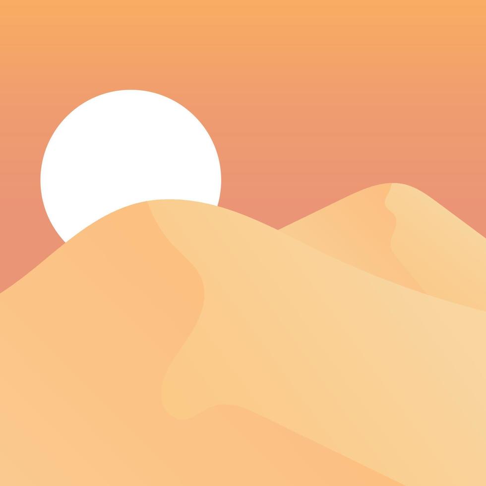 flat design desert landscape vector design