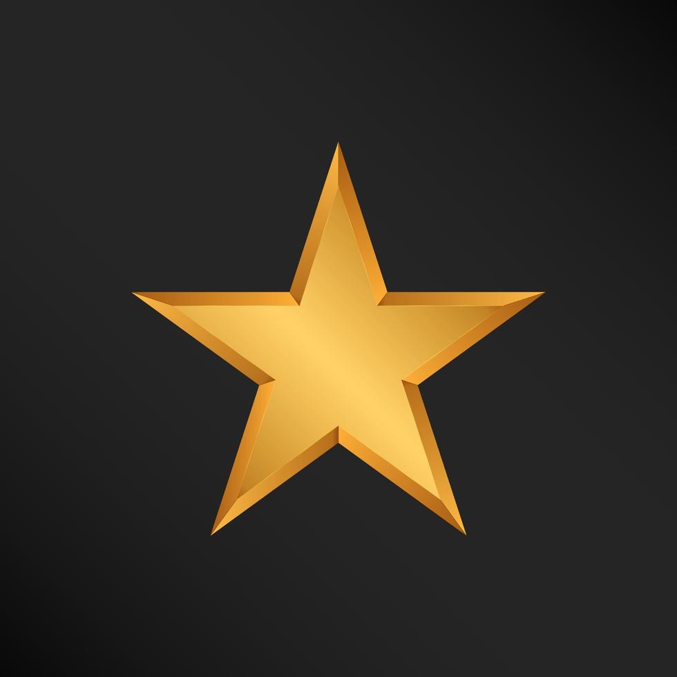 Shiny Gold thin Star Simple Bump Shape Simple Illustration vector