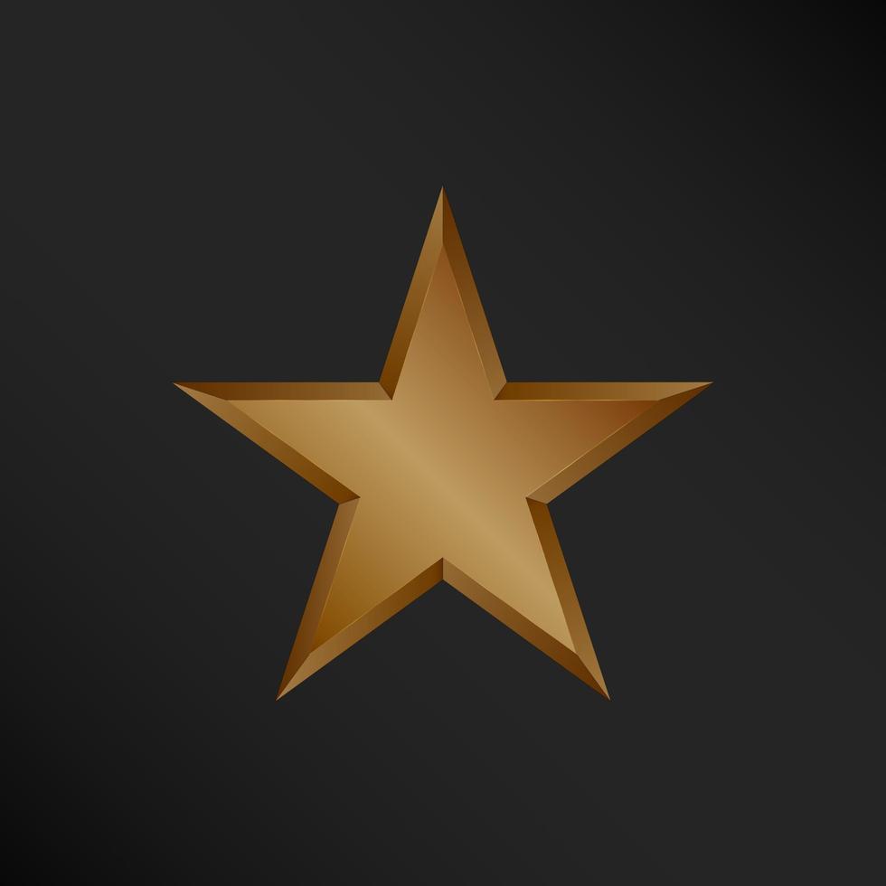 Shiny Bronze thin Star Simple Bump Shape Simple Illustration vector