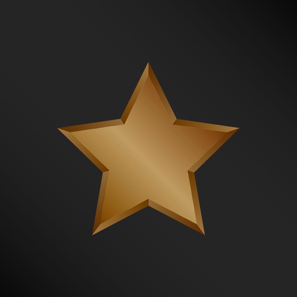 Shiny Bronze thick Star Simple Bump Shape Simple Illustration vector