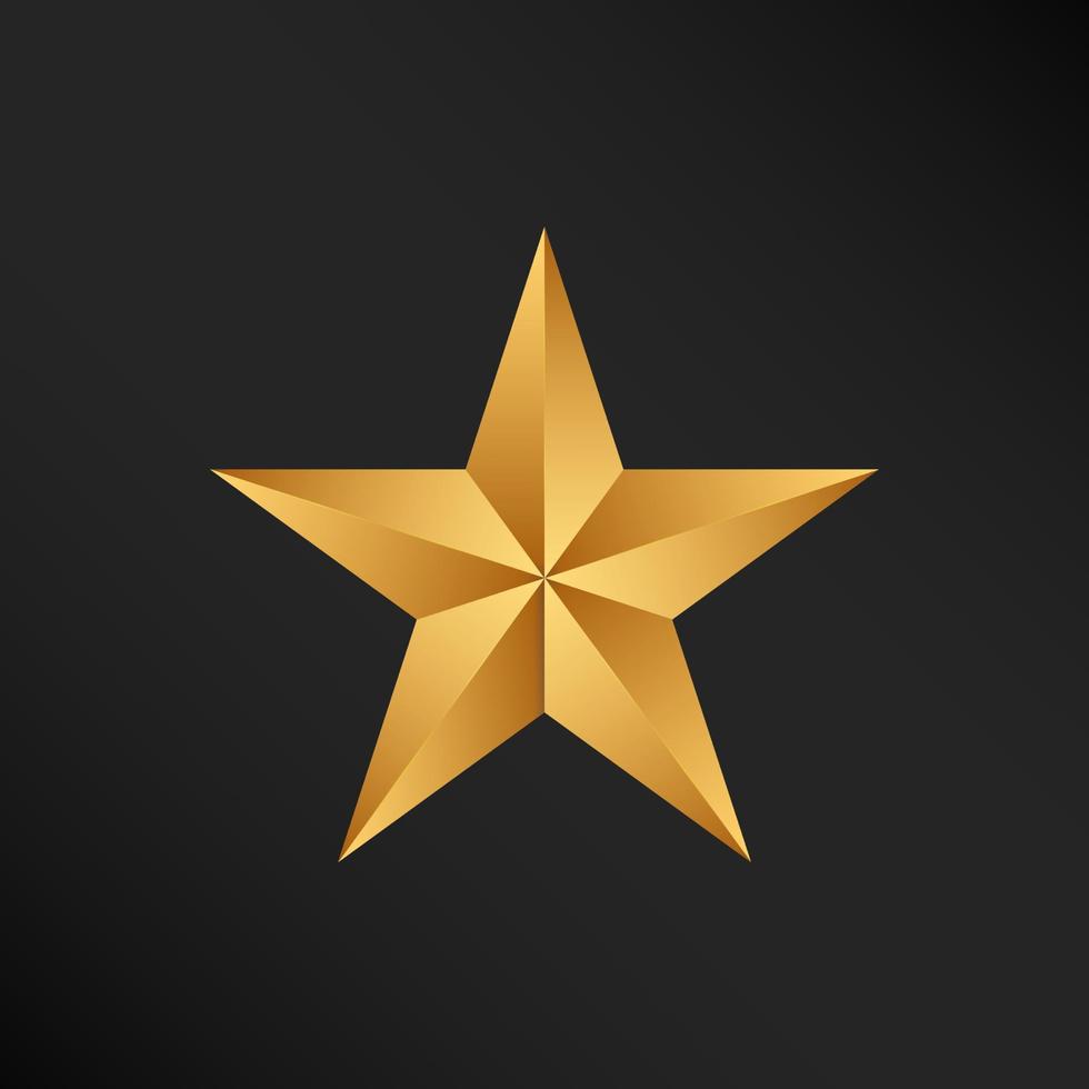 Shiny Gold Star Shape Simple Illustration vector