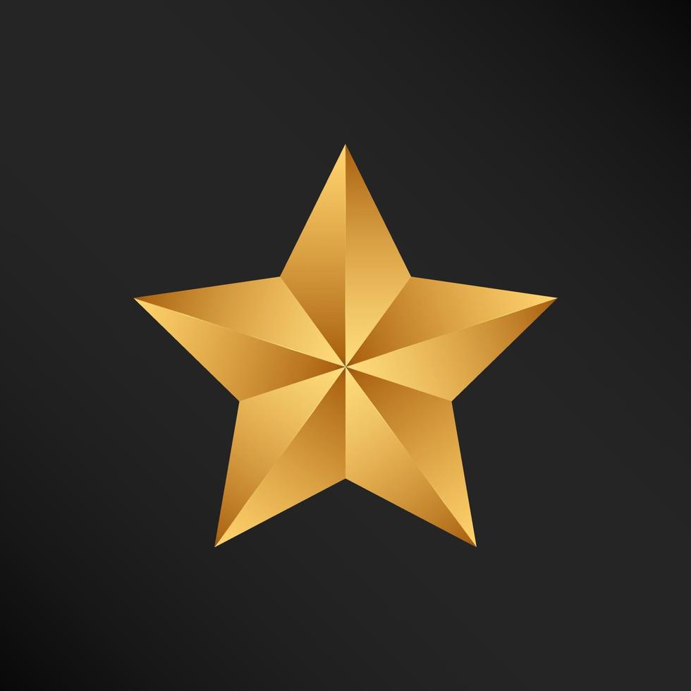 Shiny Gold thick Star Shape Simple Illustration vector