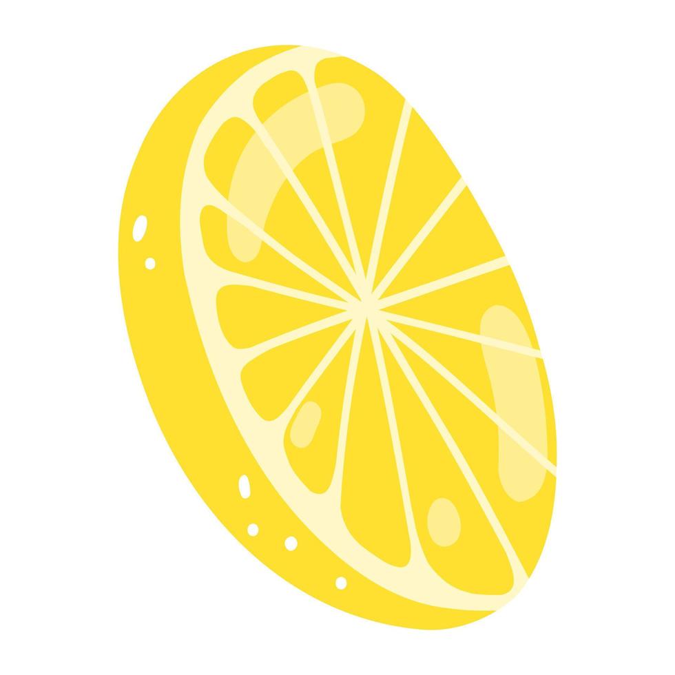 mano dibujado limón rebanada. vector ilustración de cortar sabroso agrios, sano alimento, verano Fresco Fruta