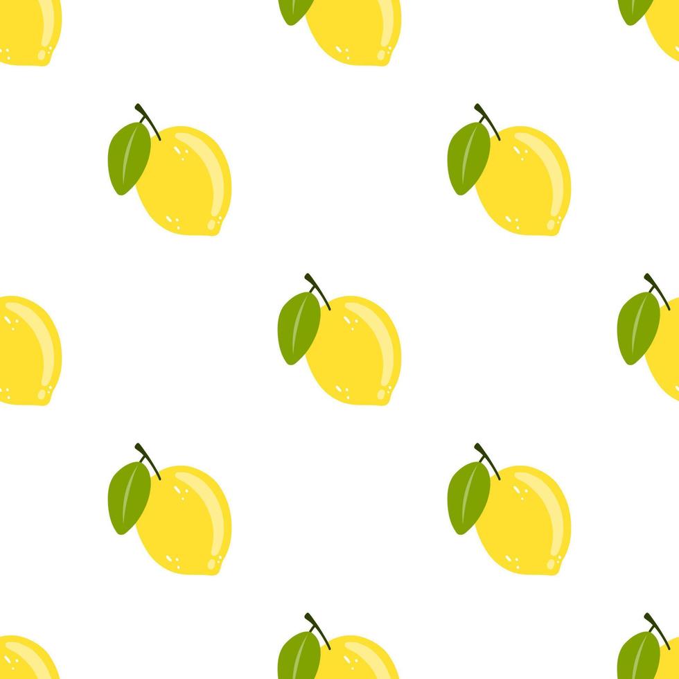 Seamless pattern with hand drawn lemons. Vector background with tasty citrus fruit for wrapping paper, textile, print, card