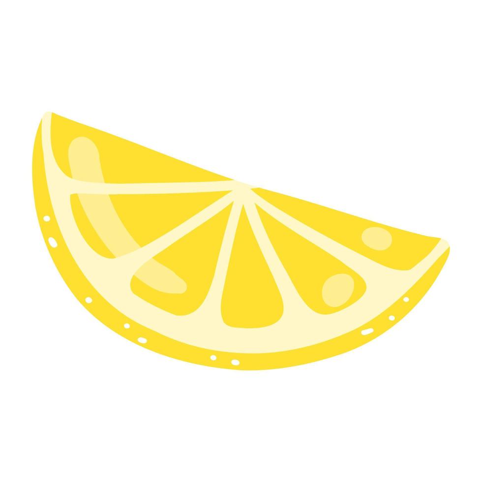 mano dibujado limón rebanada. vector ilustración de cortar sabroso agrios, sano alimento, verano Fresco Fruta