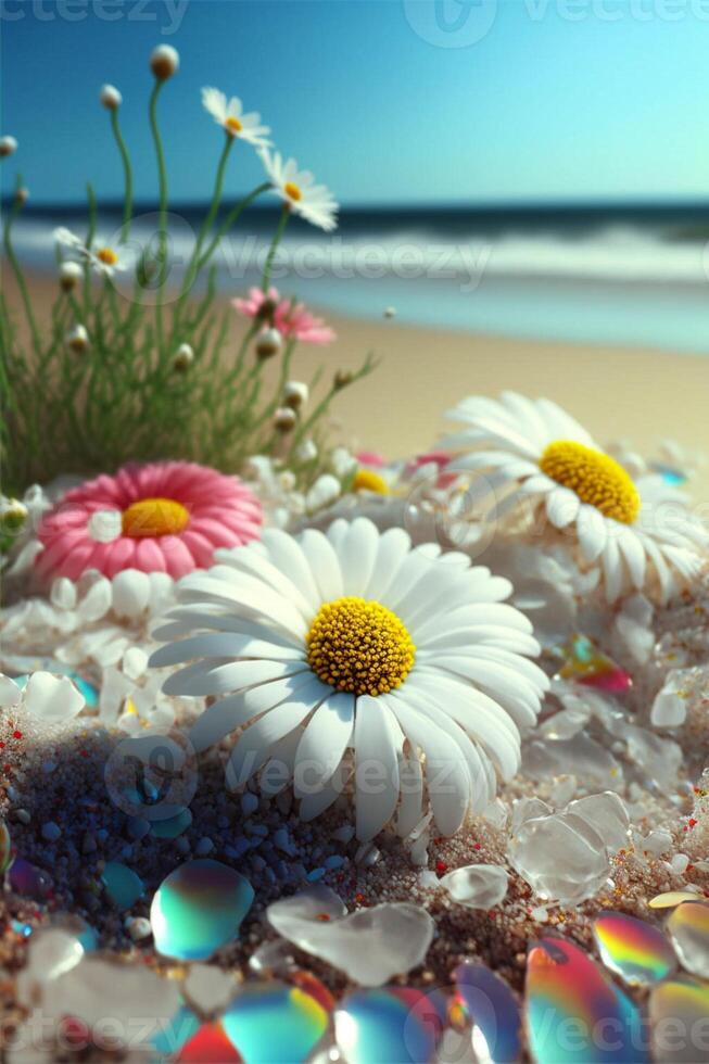 close up of a cake with flowers on it. . photo