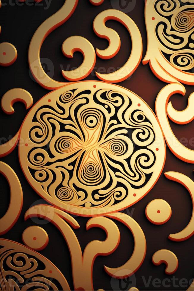 close up of a decorative design on a wall. . photo