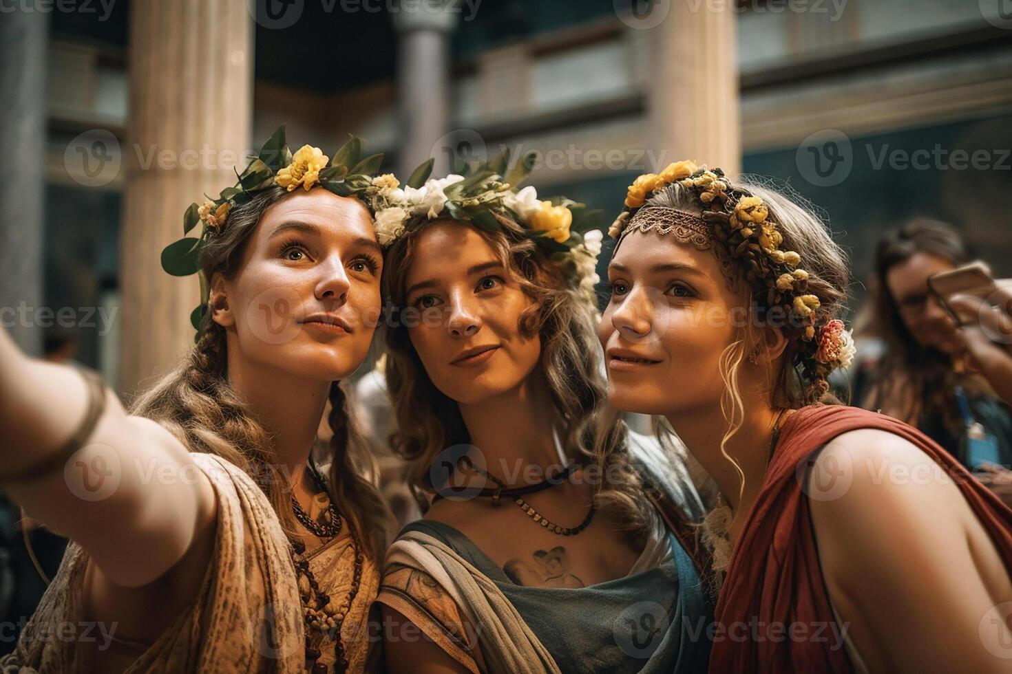 Caesar takes selfies with his girlfriends. . photo