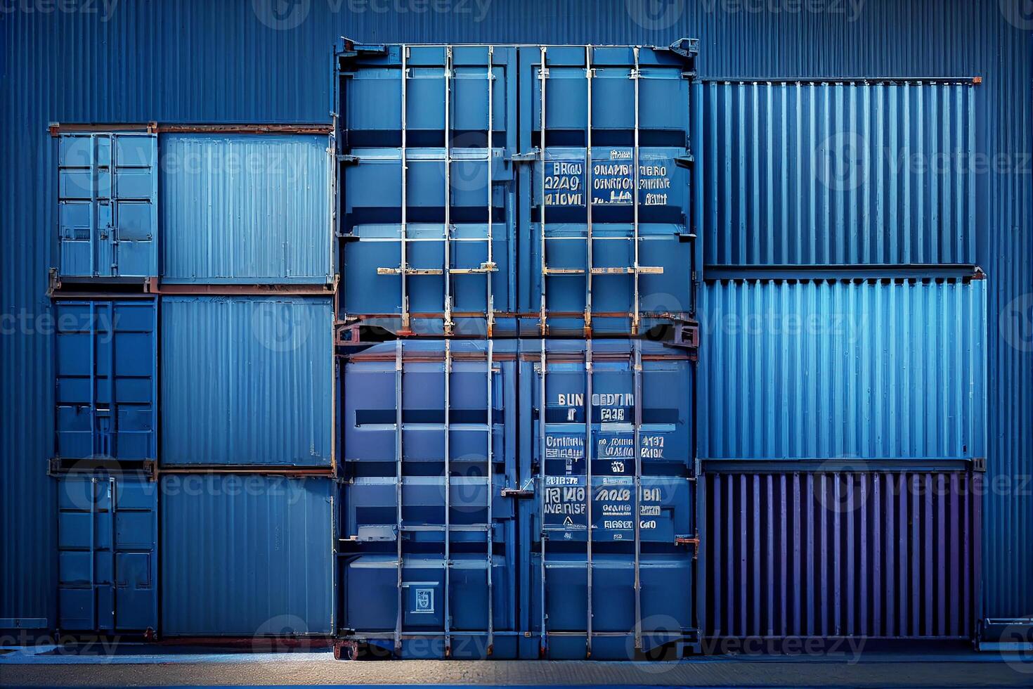 Cargo container at the logistics warehouse. photo