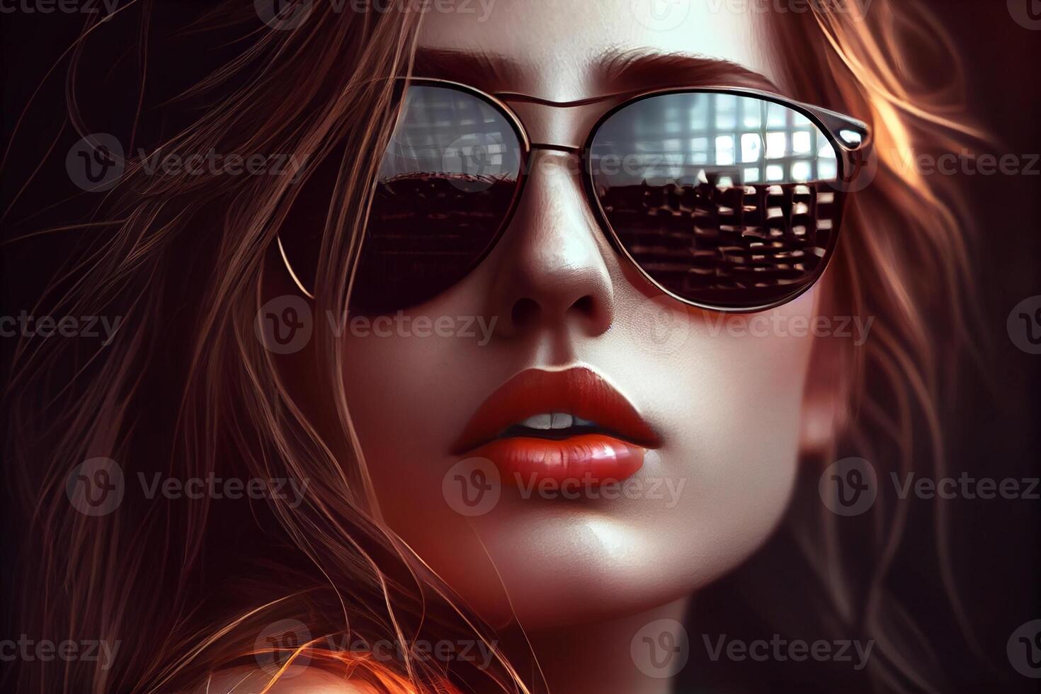 Fashionable girl in sunglasses. photo