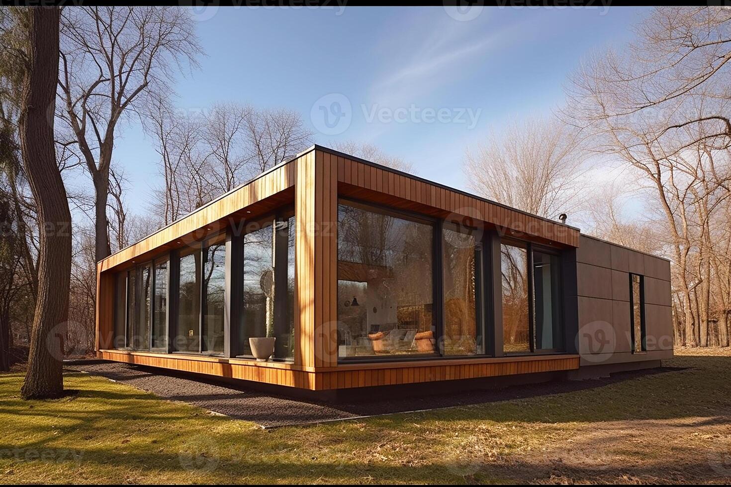 Architectural design of a country house. Smart House. photo