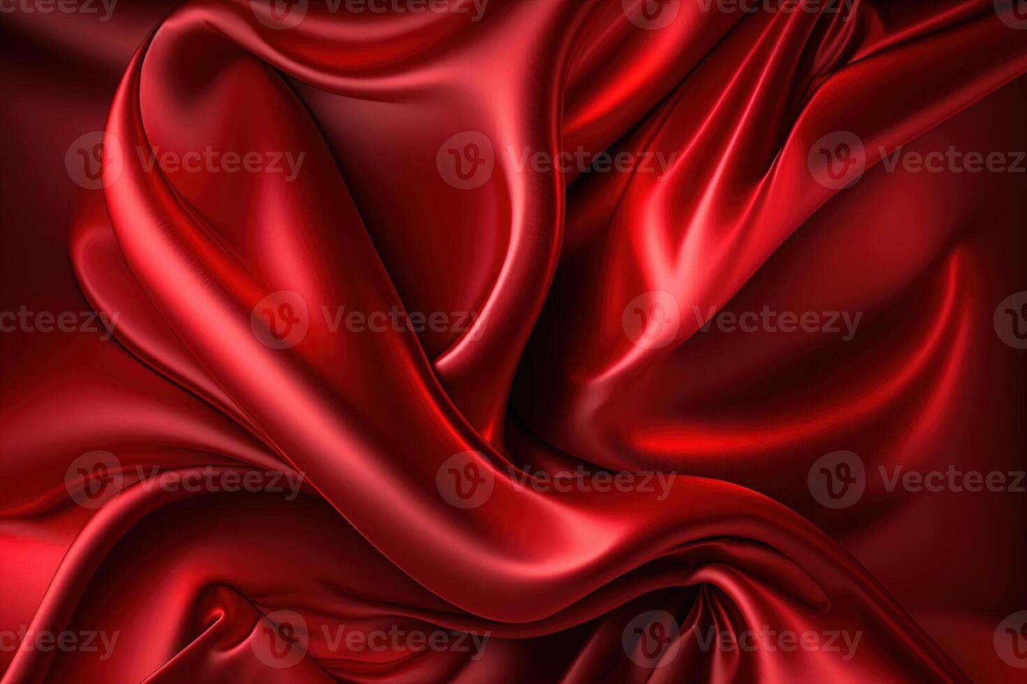 Abstract background, red satin silk fabric, Luxurious elegant waves, folds texture fabric. . photo