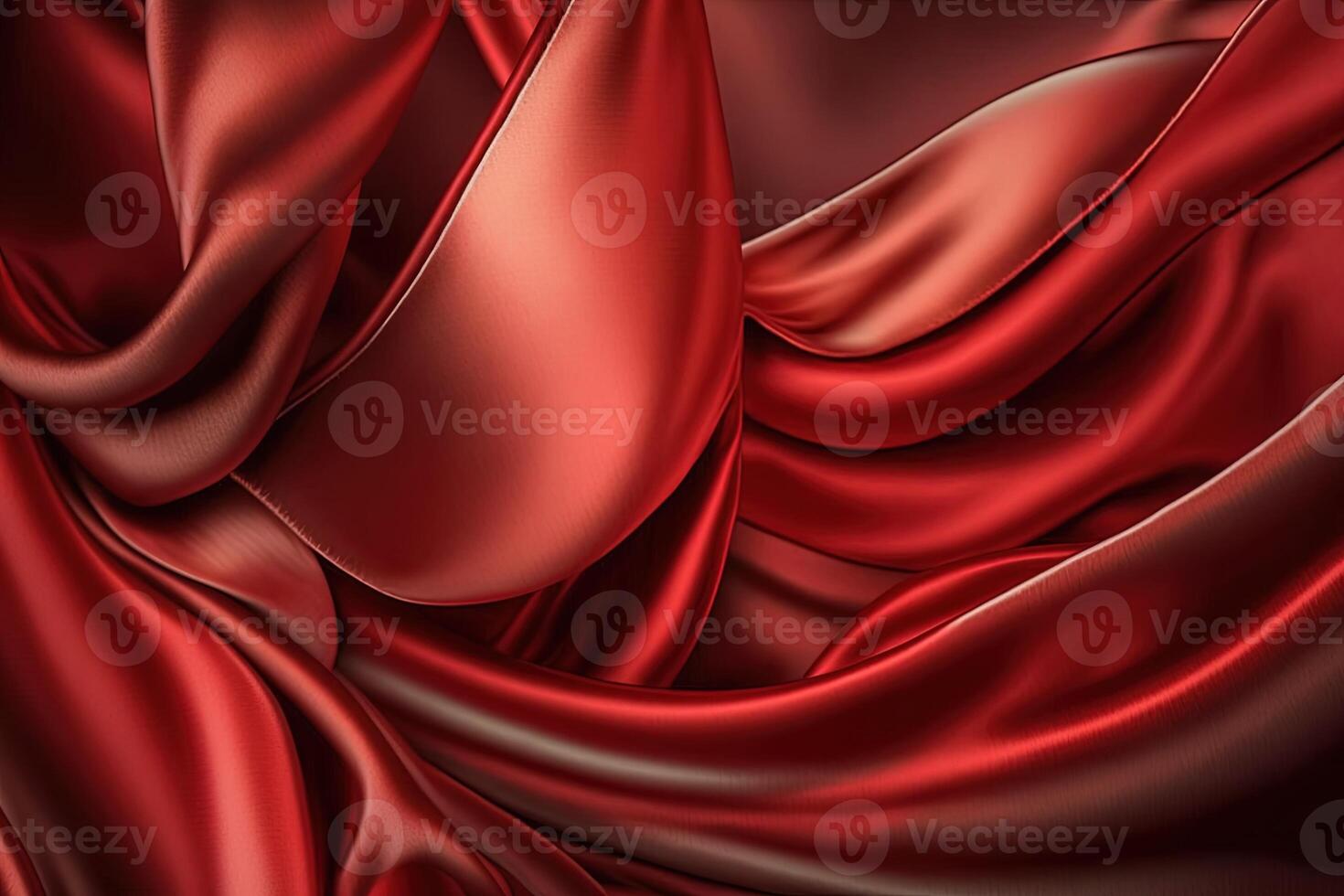Abstract background, red satin silk fabric, Luxurious elegant waves, folds texture fabric. . photo