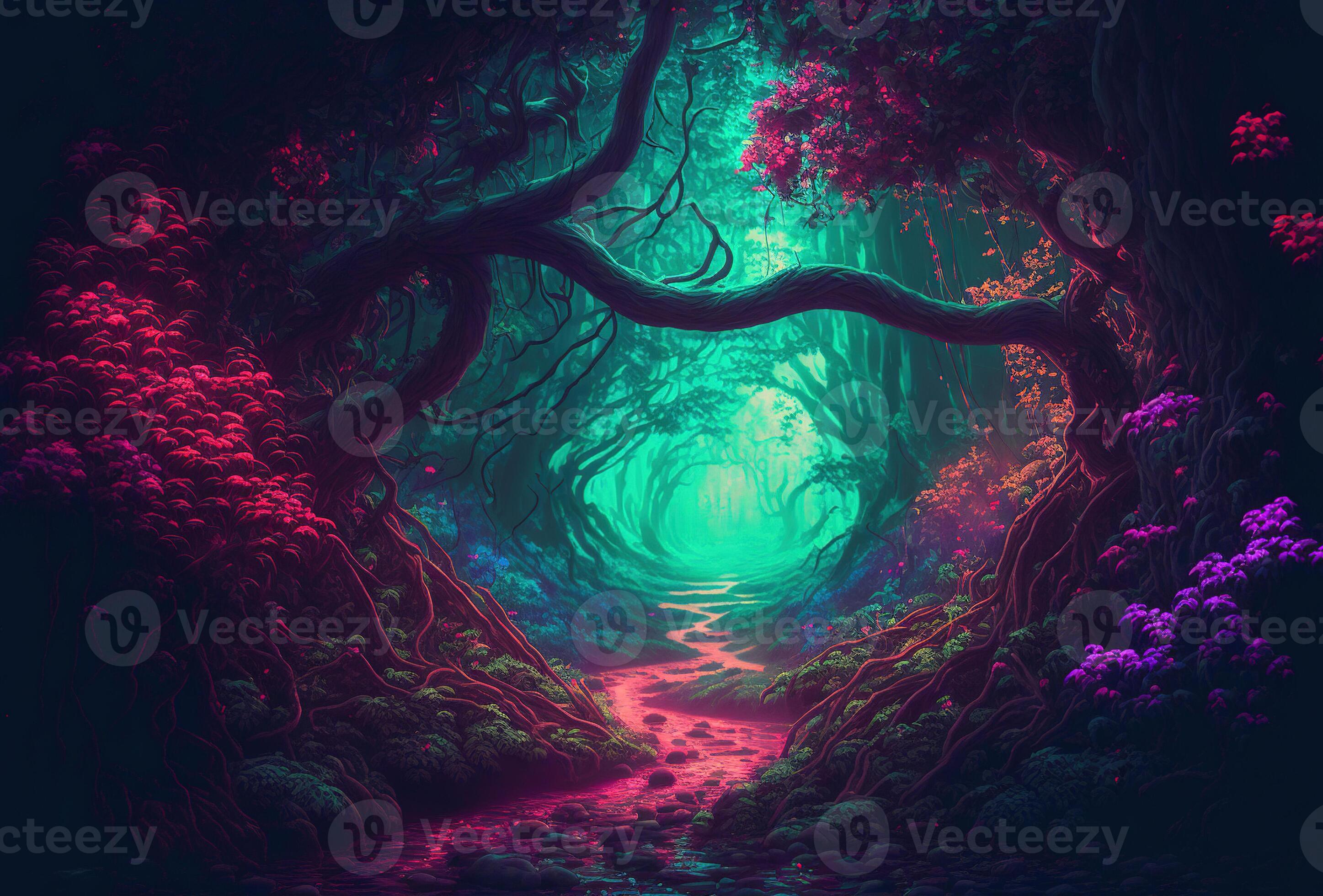 A Fairytale Forest A Surreal Mystical Landscape The Dark Trees Are a-fairytale-forest-a-surreal-mystical-landscape-the-dark-trees-are
