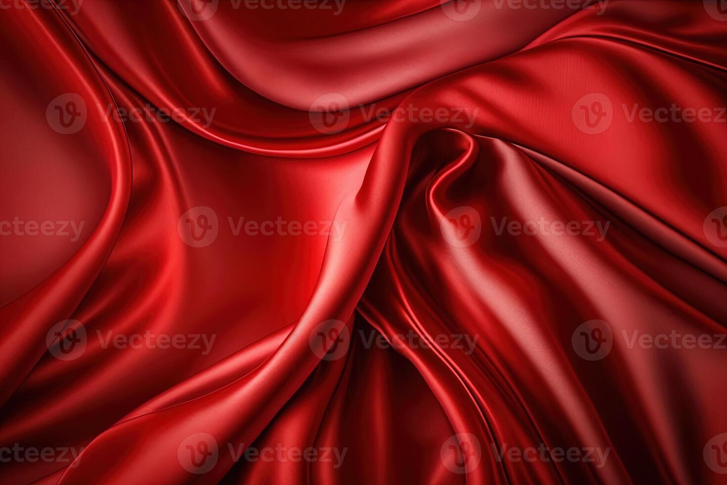 Abstract background, red satin silk fabric, Luxurious elegant waves, folds texture fabric. . photo