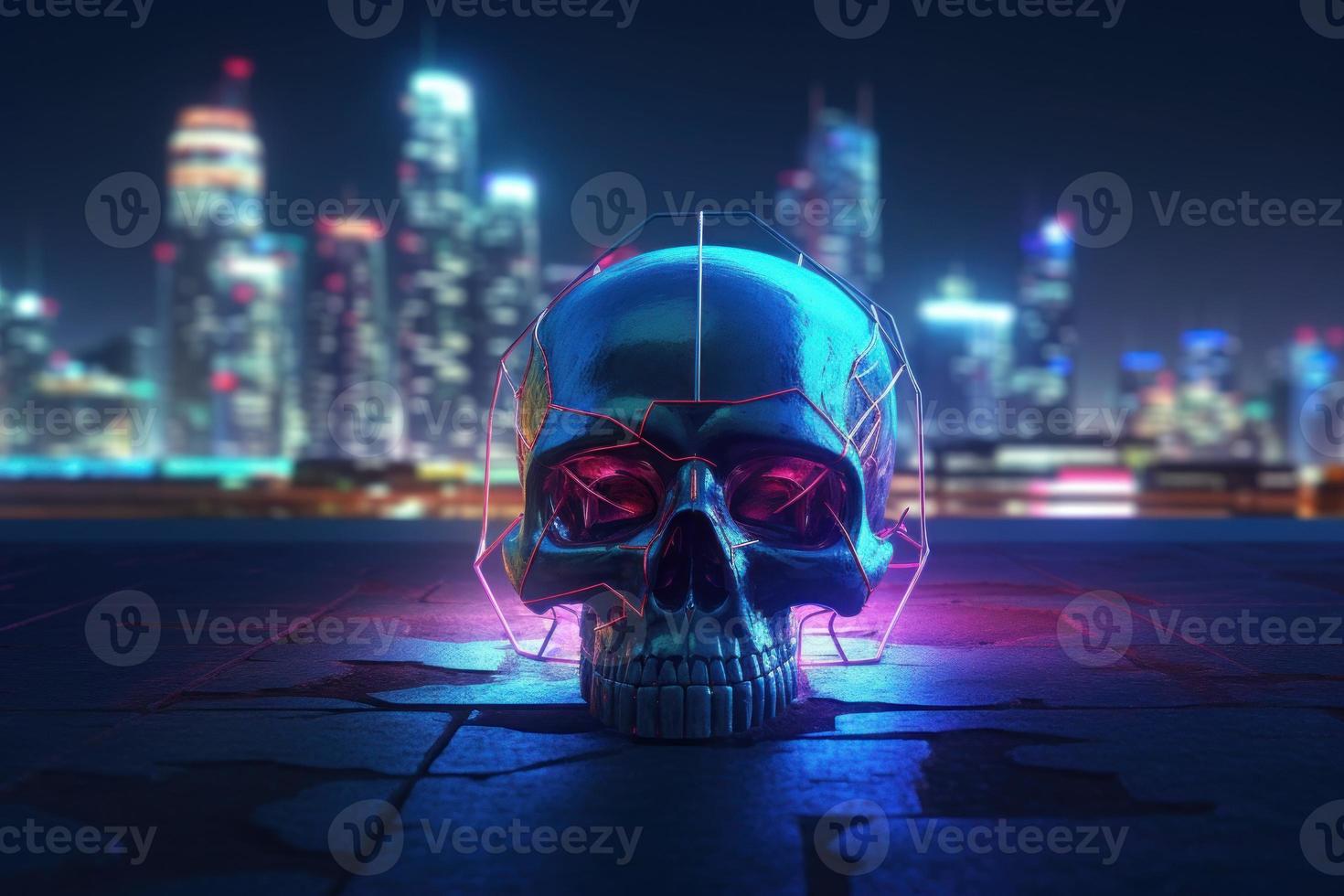 Human skull 3d model. Generate Ai photo