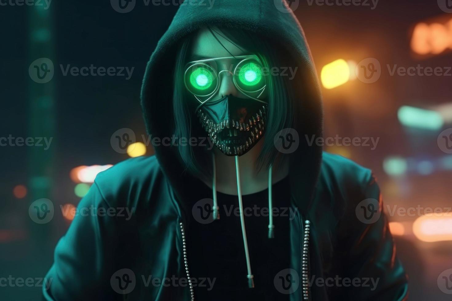 Cyberpunk girl. Generate Ai photo