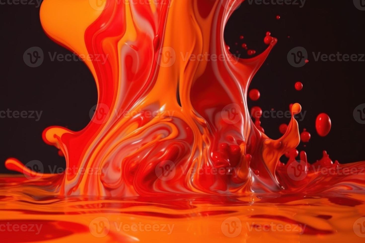 Splashing red liquid. Generate Ai photo