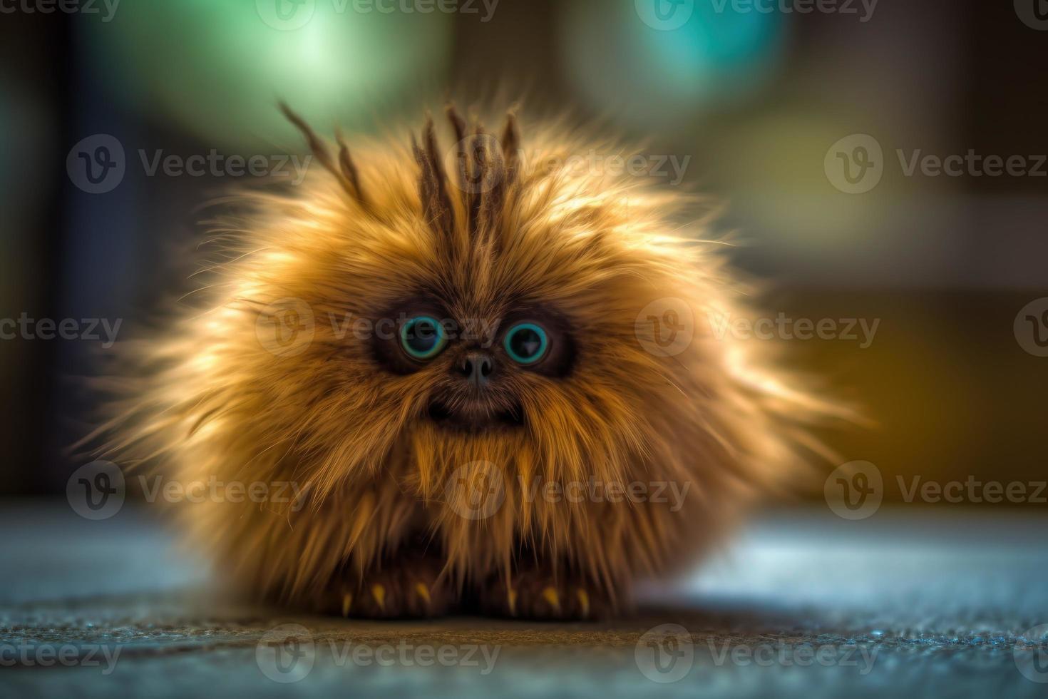 Fuzzy cute beasty eye. Generate Ai photo