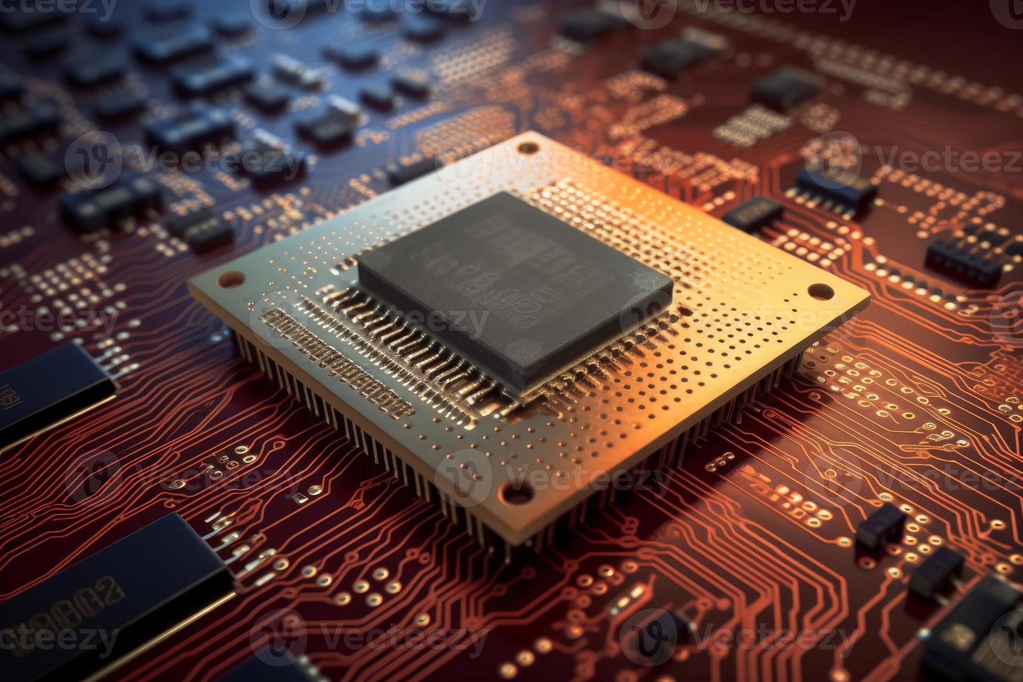 Small microchip. Generate Ai photo