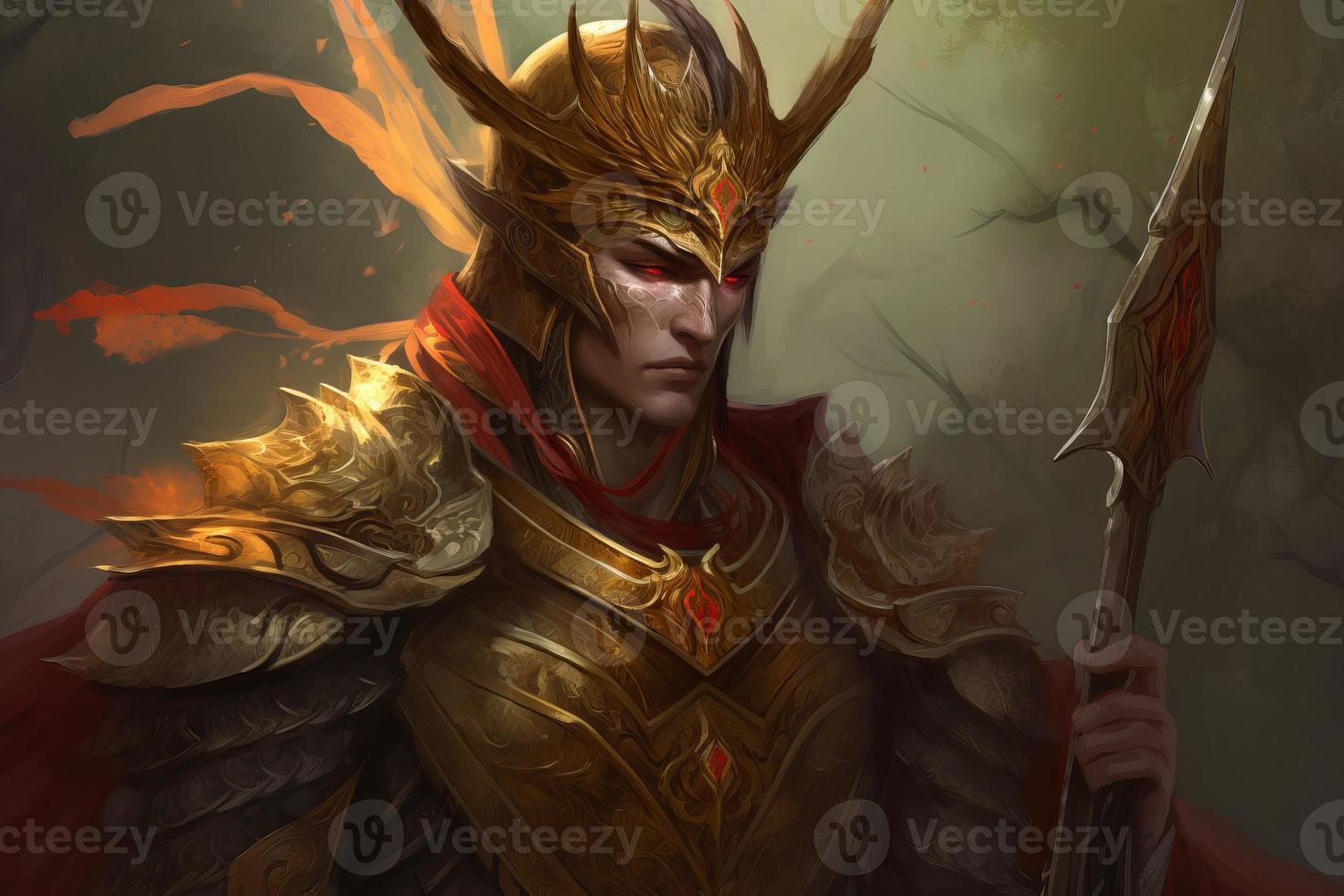 Angry warrior prince. Generate Ai photo