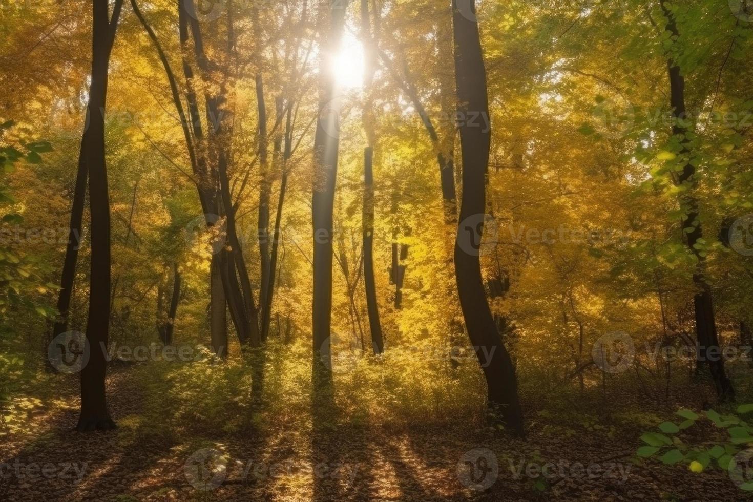 Autumn leaf tree. Generate Ai photo