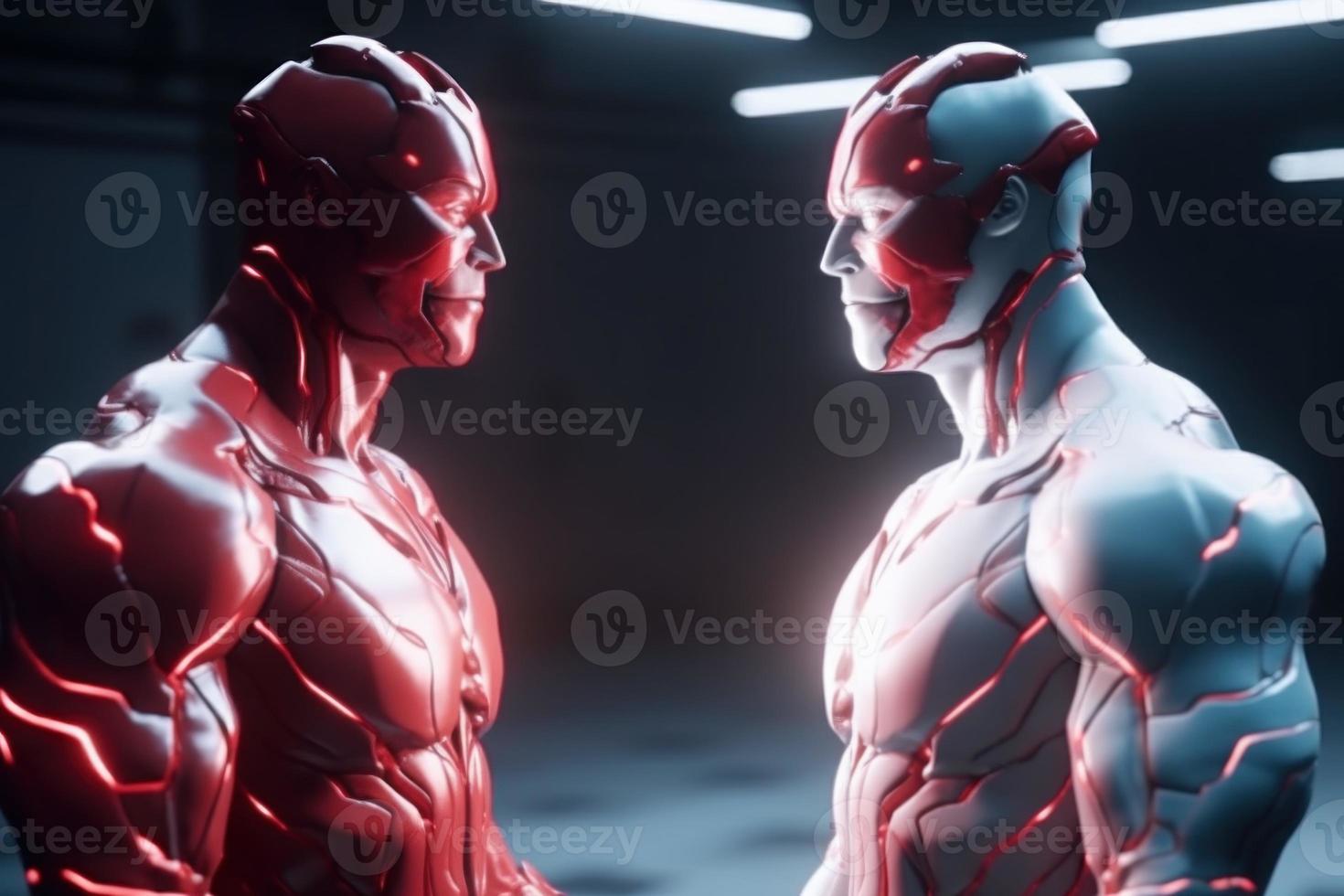 White and red hero. Generate Ai photo