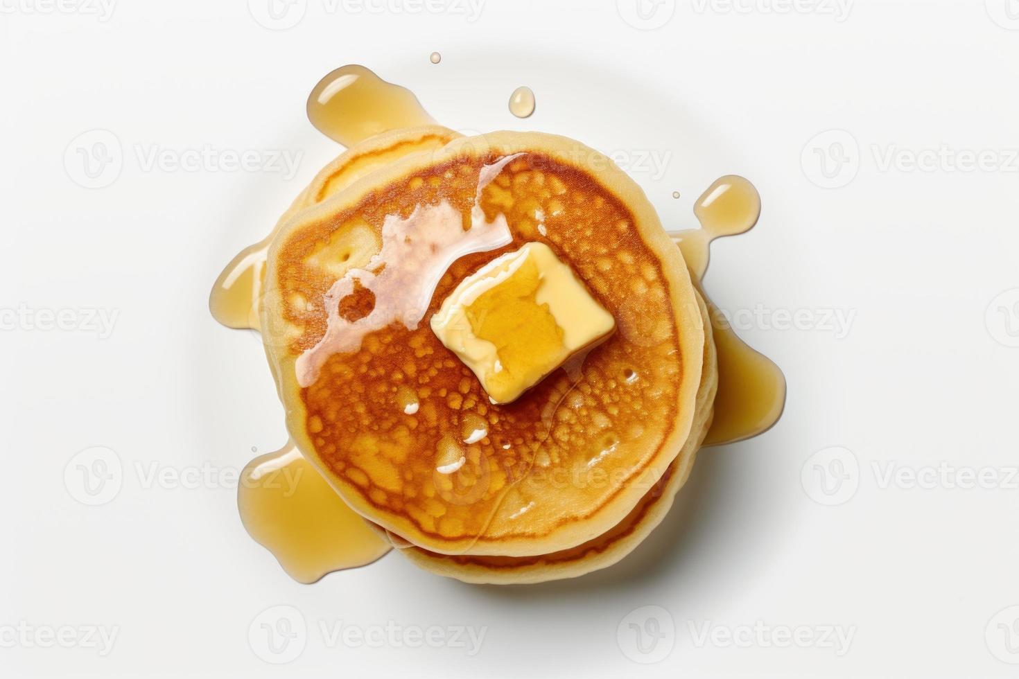 Pancakes top view. Generate Ai photo