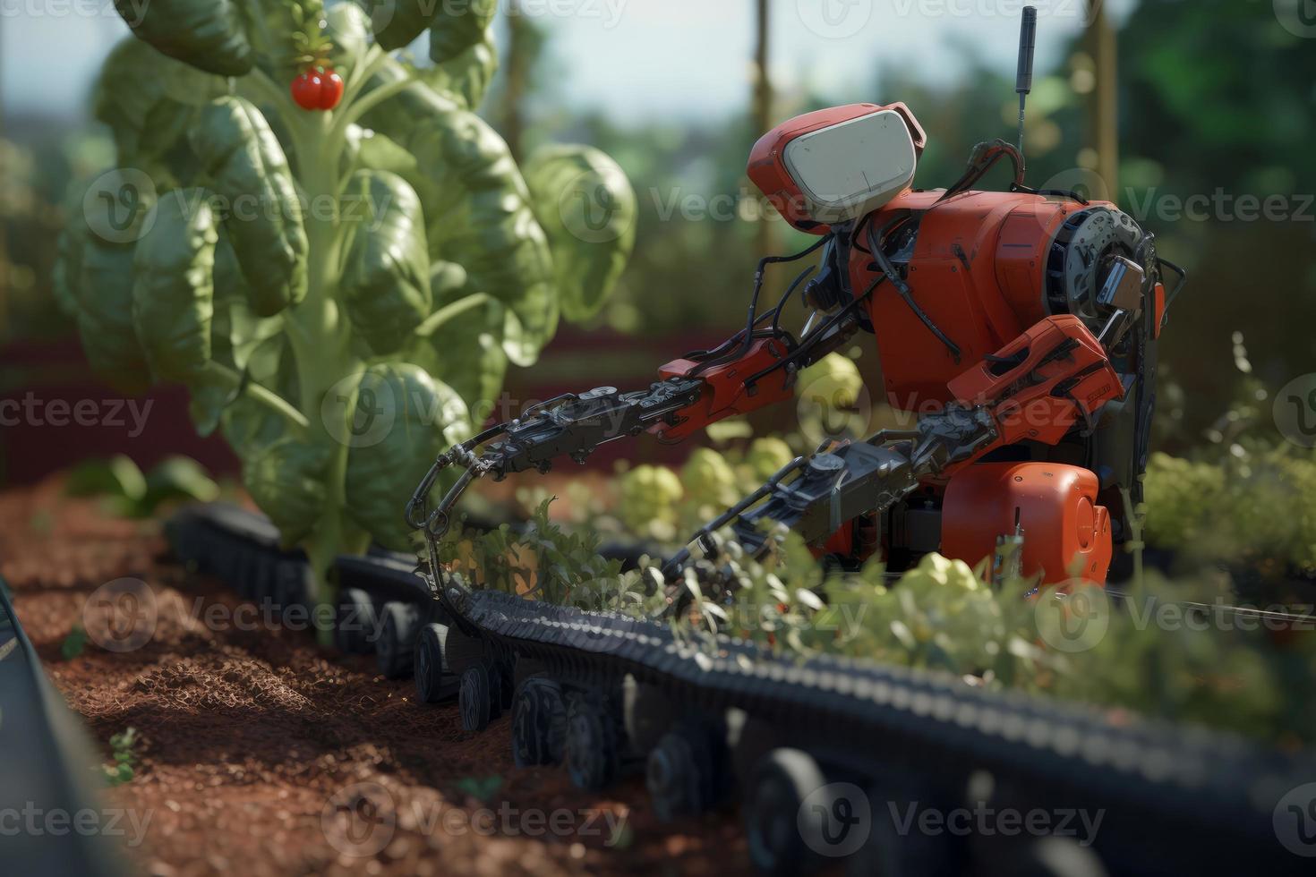 Robotic arm in farming. Generate Ai photo