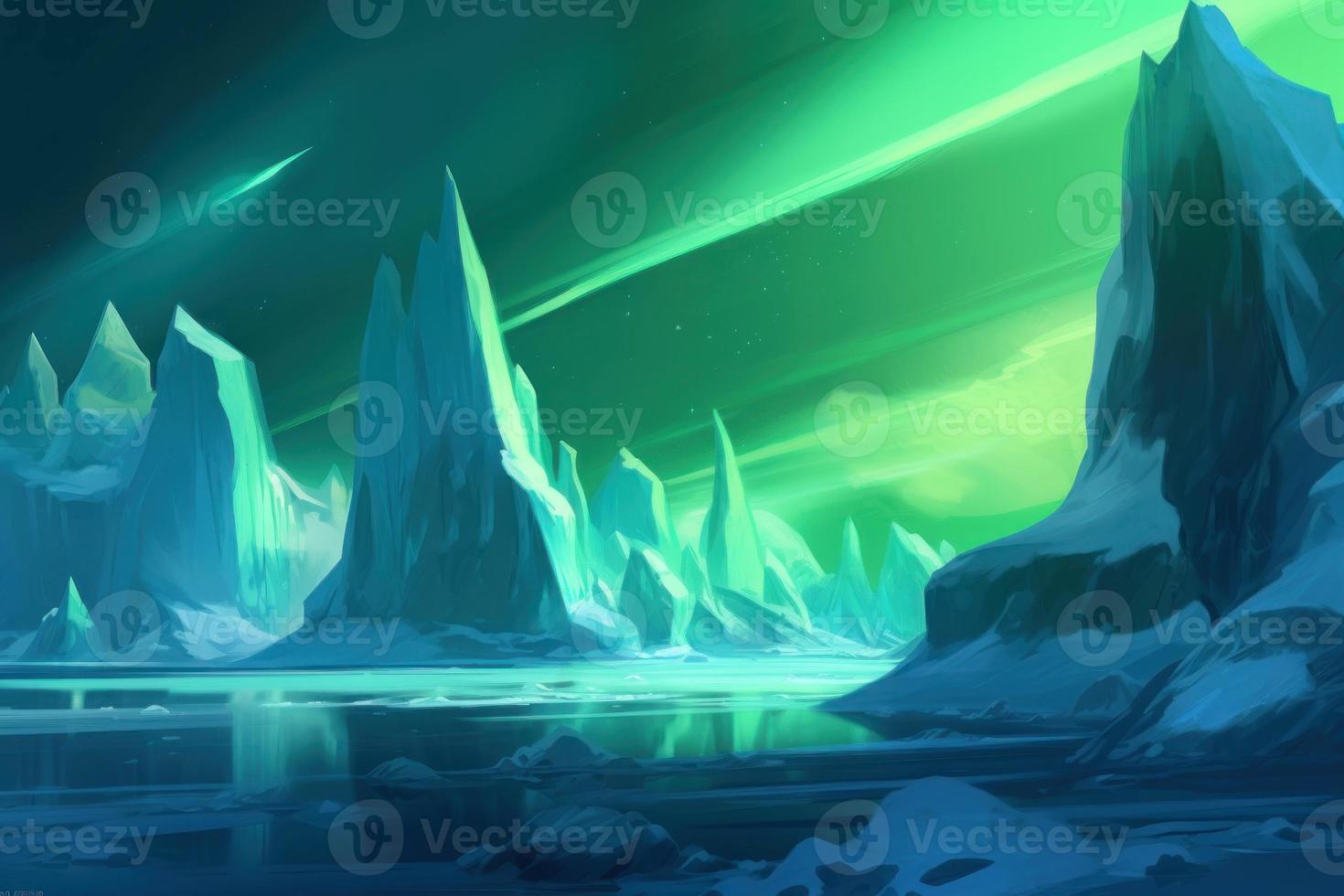 Ice land nature. Generate Ai photo