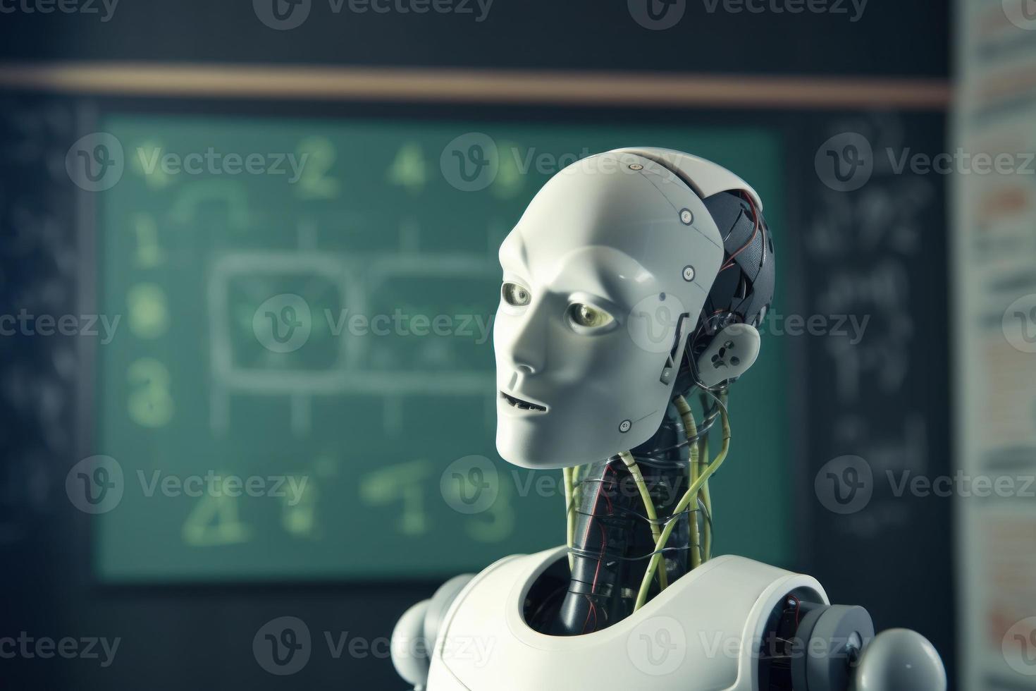 Humanoid robot math. Generate Ai photo