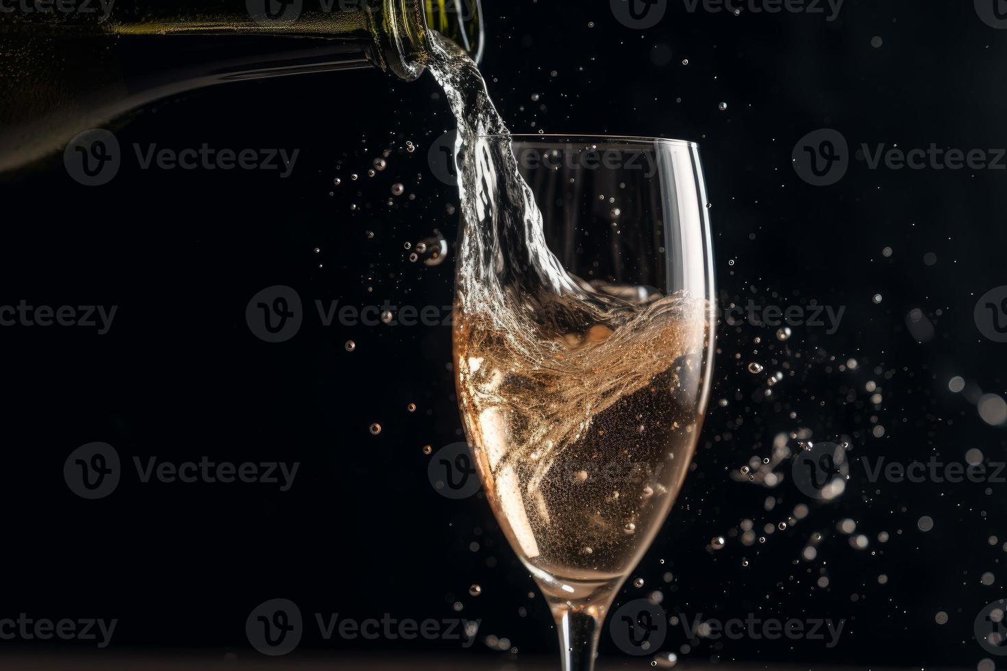 burbujeante champán vaso. generar ai foto
