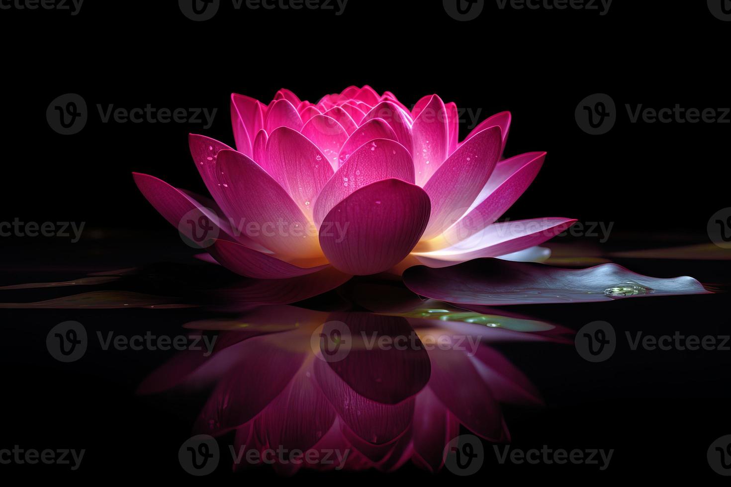 Spectral light pink lotus. Generate Ai photo