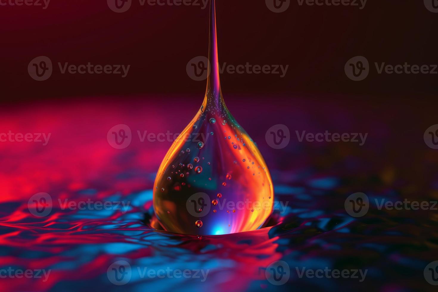 Colorful water drop. Generate Ai photo