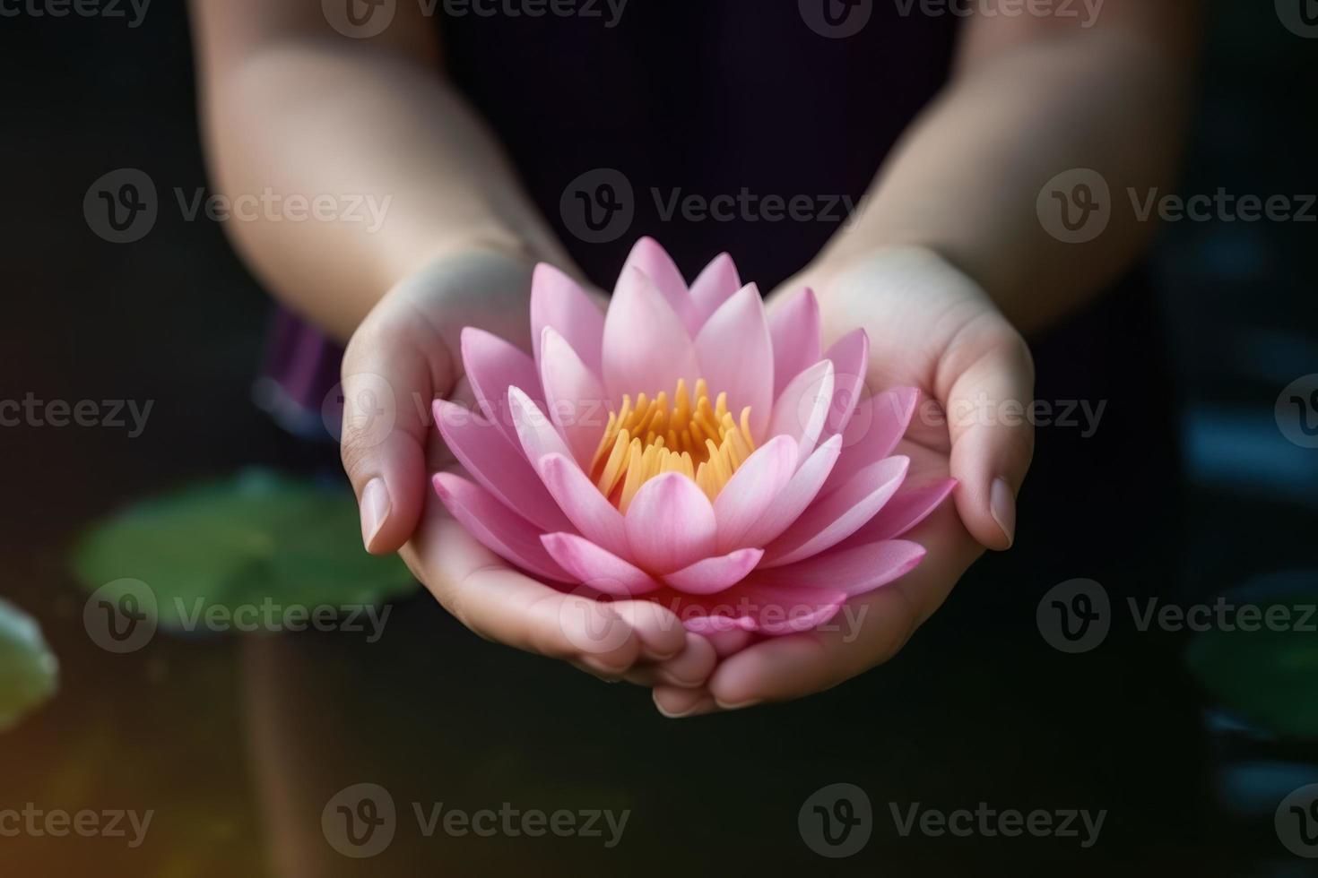 Lotus flower. Generate Ai photo