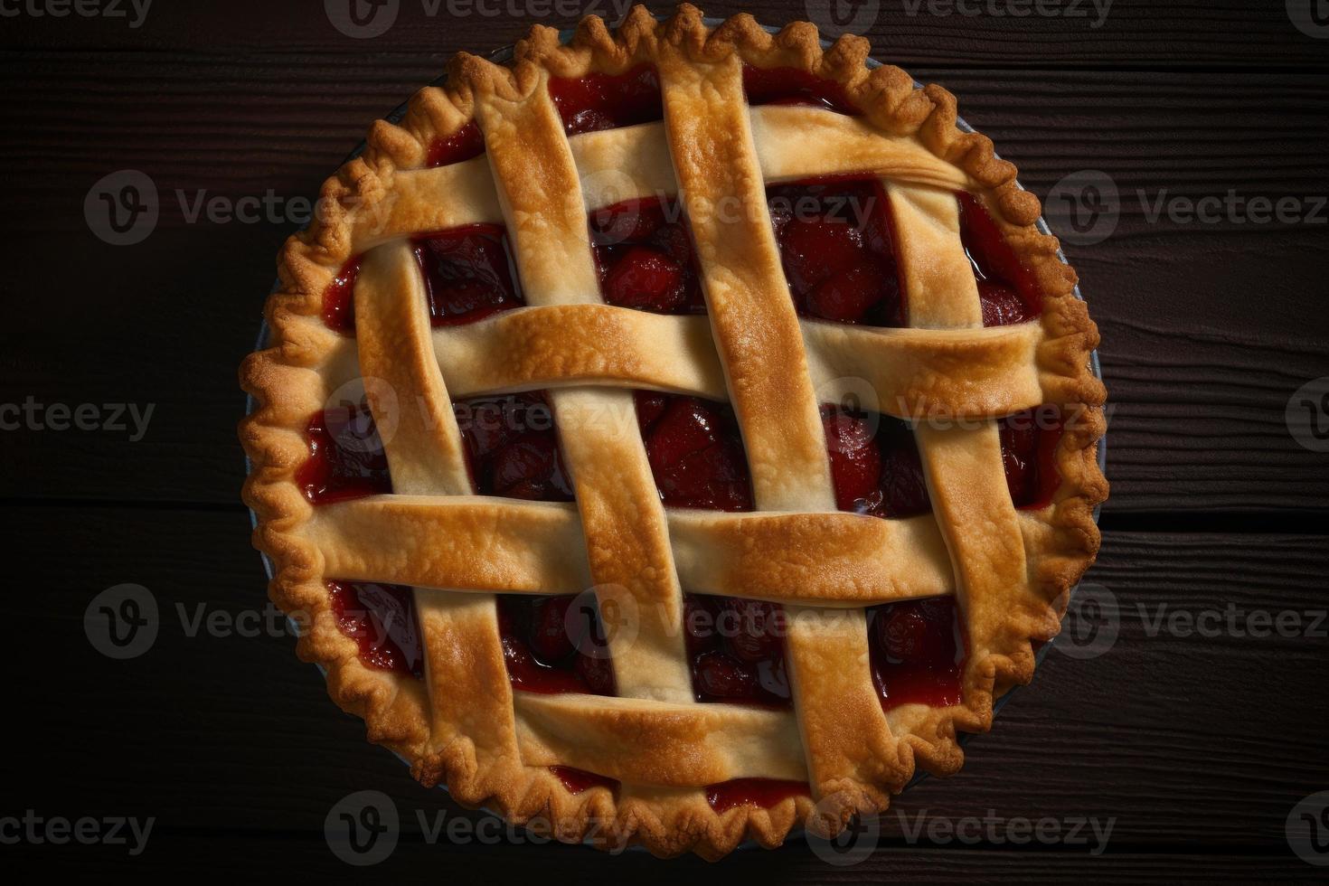 Pie top view food. Generate Ai photo